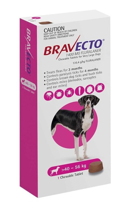 Bravecto Tab Masticable Antiparasitaria Canina 40-56kg