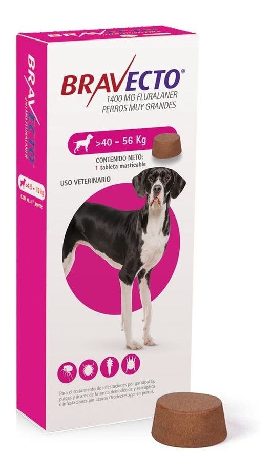 Bravecto Tab Masticable Antiparasitaria Canina 40-56kg