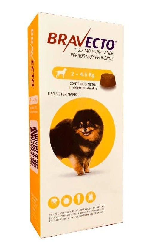 Bravecto Tab Masticable Antiparasitaria Externa Perro 2-4kg